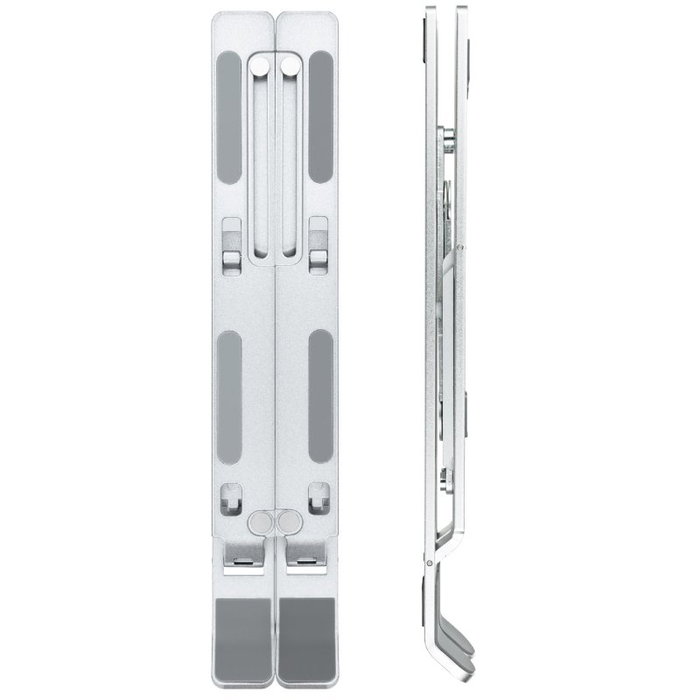Tooq Soporte Elevador de Aluminio Plegable para Portátiles de 11-15 Pulgadas, Plata Tooq Soporte Elevador de Aluminio Plegable para Portátiles de 11-15 Pulgadas, Plata